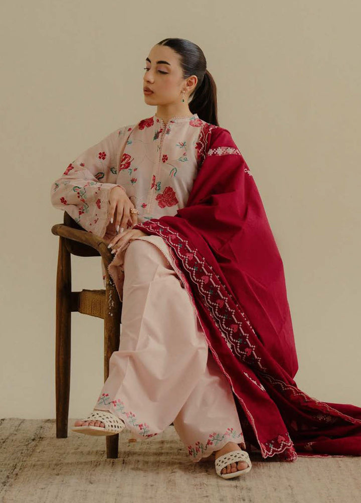 Coco by Zara Shahjahan Embroidered Lawn Suits Unstitched 3 Piece CZS25LD D-6 A Zufra - Summer Collection