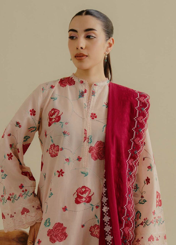 Coco by Zara Shahjahan Embroidered Lawn Suits Unstitched 3 Piece CZS25LD D-6 A Zufra - Summer Collection