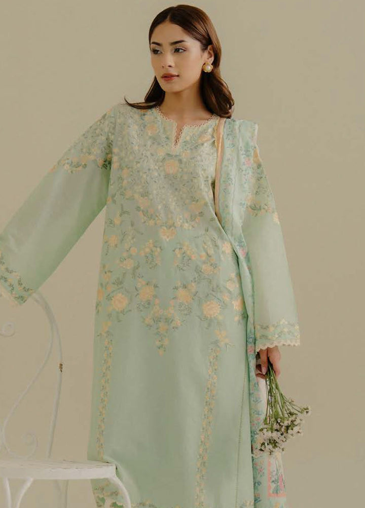 Coco by Zara Shahjahan Embroidered Lawn Suits Unstitched 3 Piece CZS25LD D-7 A Velin - Summer Collection