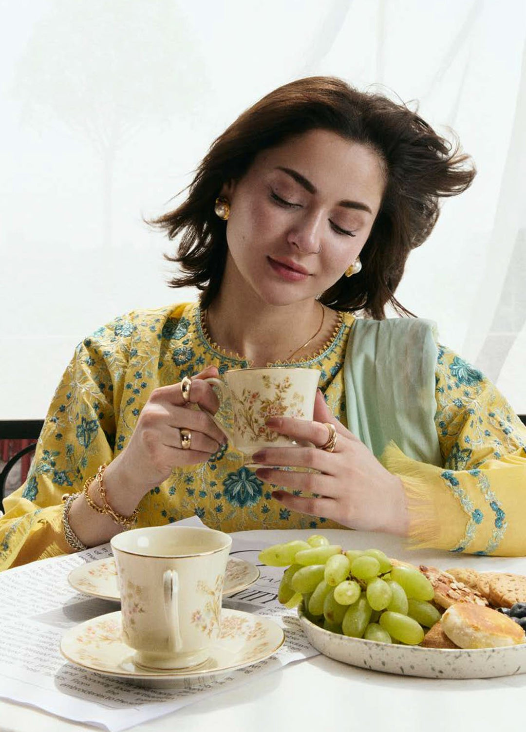 Coco by Zara Shahjahan Embroidered Lawn Suits Unstitched 3 Piece CZS25LD D-7 B Velin - Summer Collection