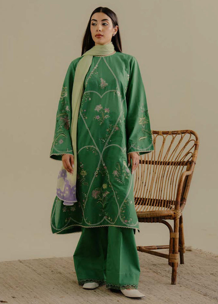 Coco by Zara Shahjahan Embroidered Lawn Suits Unstitched 3 Piece CZS25LD D-8 B Tara - Summer Collection