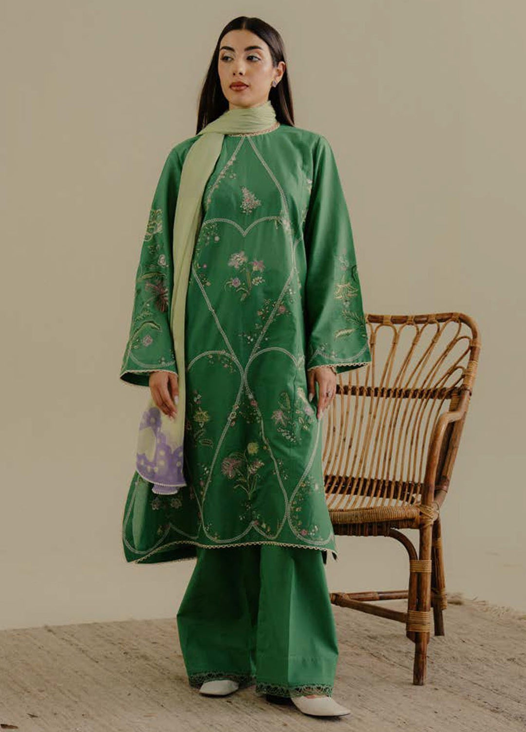 Coco by Zara Shahjahan Embroidered Lawn Suits Unstitched 3 Piece CZS25LD D-8 B Tara - Summer Collection