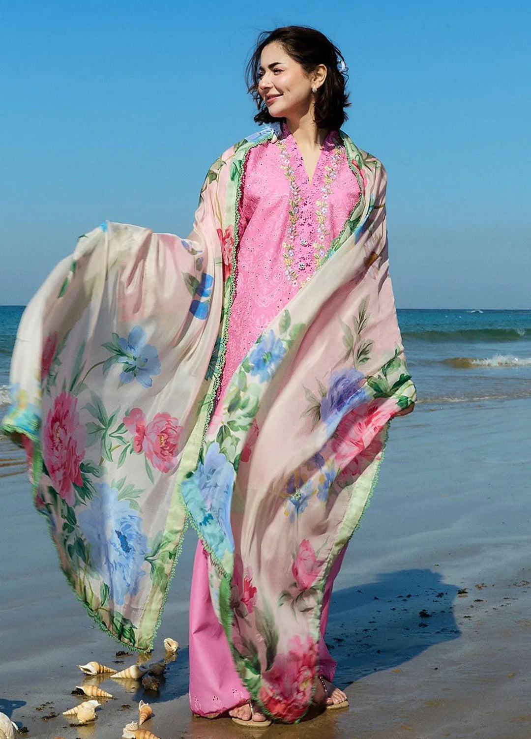 Coco By Zara Shahjahan Embroidered Lawn Suits Unstitched 3 Piece CZS25L D3A Tina - Summer Collection