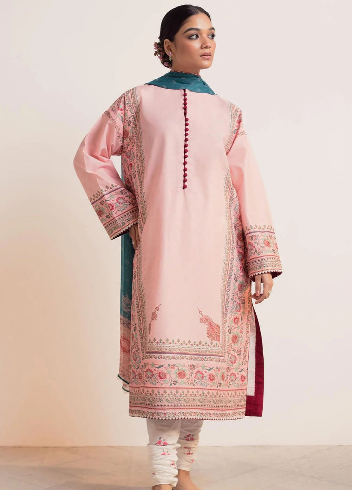 Coco Prints By Zara Shahjahan Printed Lawn Suits Unstitched 3 Piece CZS24P D3 Gulabi - Summer Collection