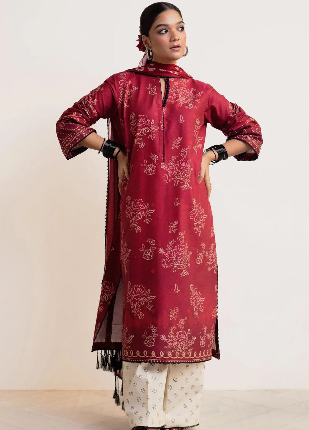 Coco Prints By Zara Shahjahan Printed Lawn Suits Unstitched 3 Piece CZS24P D5 Gulab - Summer Collection