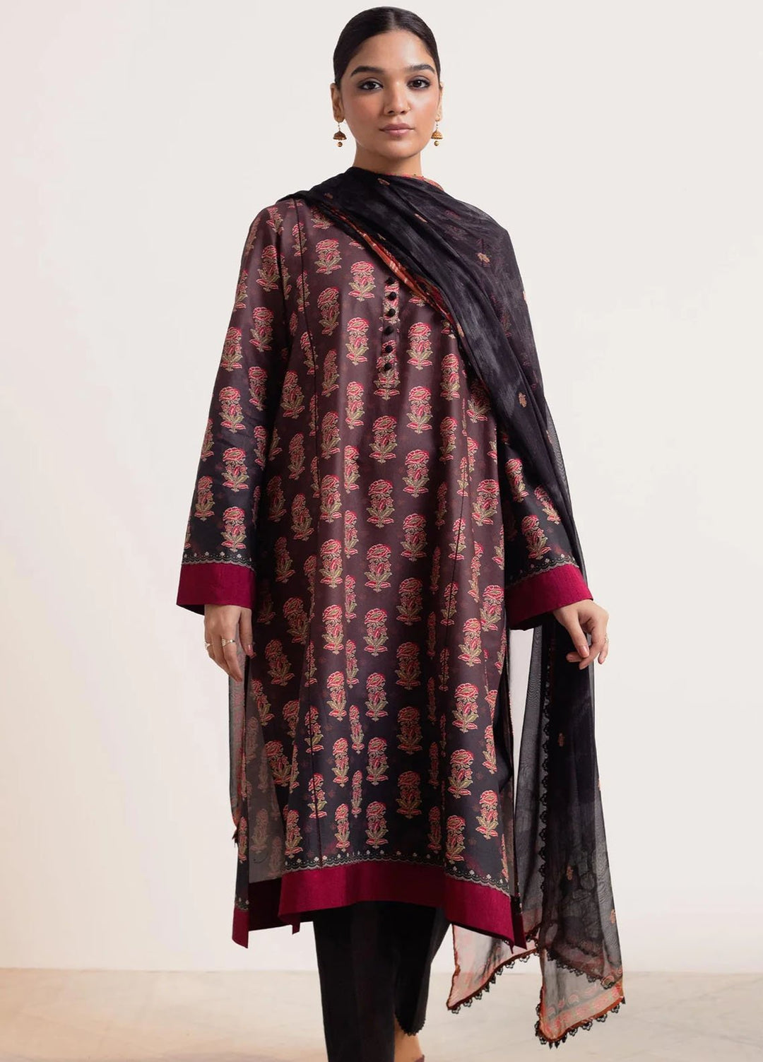 Coco Prints By Zara Shahjahan Printed Lawn Suits Unstitched 3 Piece CZS24P D9 Surkh - Summer Collection