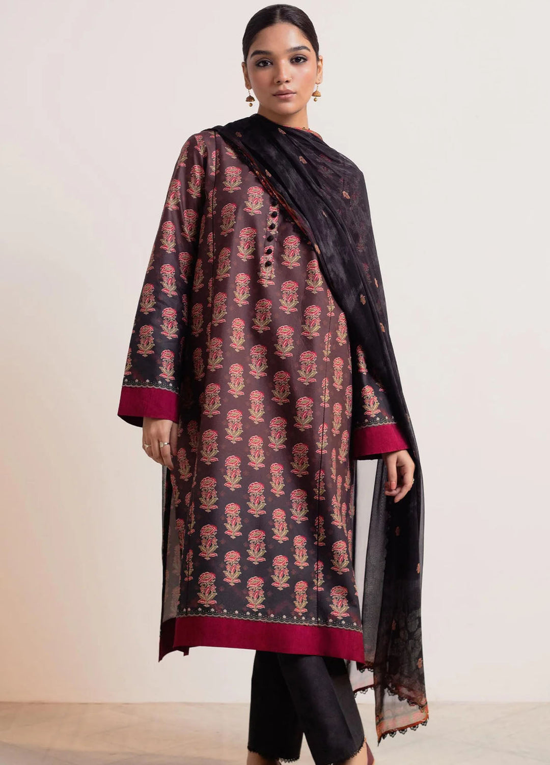 Coco Prints By Zara Shahjahan Printed Lawn Suits Unstitched 3 Piece CZS24P D9 Surkh - Summer Collection