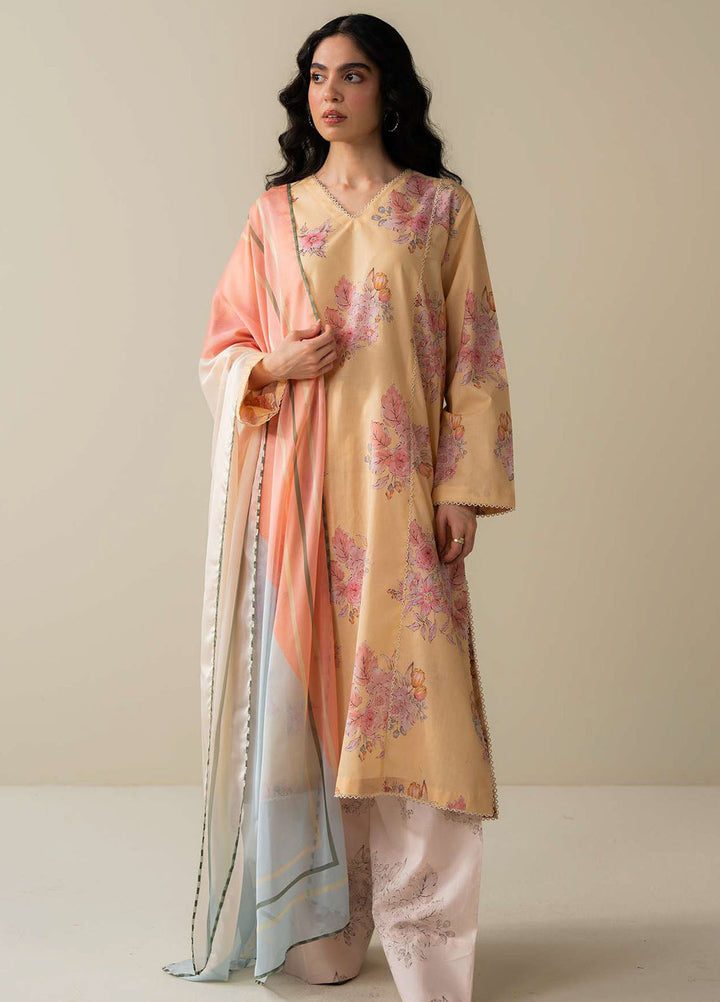Coco Prints by Zara Shahjahan Printed Lawn Suits Unstitched 3 Piece CZS25PS D-01 B Ovela - Summer Collection