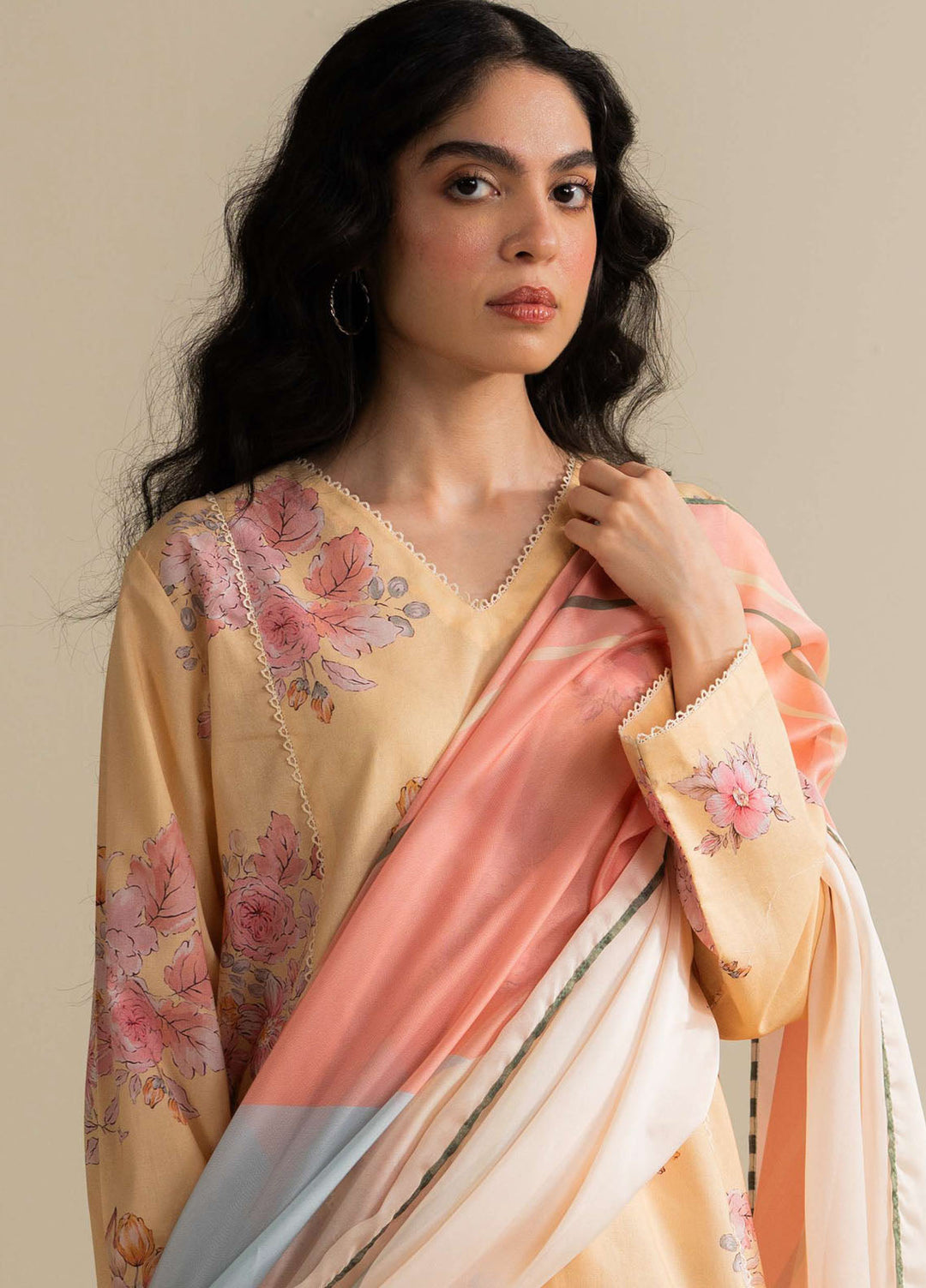 Coco Prints by Zara Shahjahan Printed Lawn Suits Unstitched 3 Piece CZS25PS D-01 B Ovela - Summer Collection