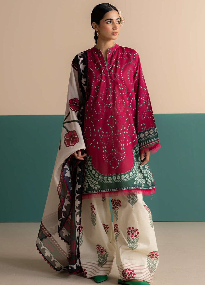 Coco Prints by Zara Shahjahan Printed Lawn Suits Unstitched 3 Piece CZS25PS D-02 B Nelea - Summer Collection