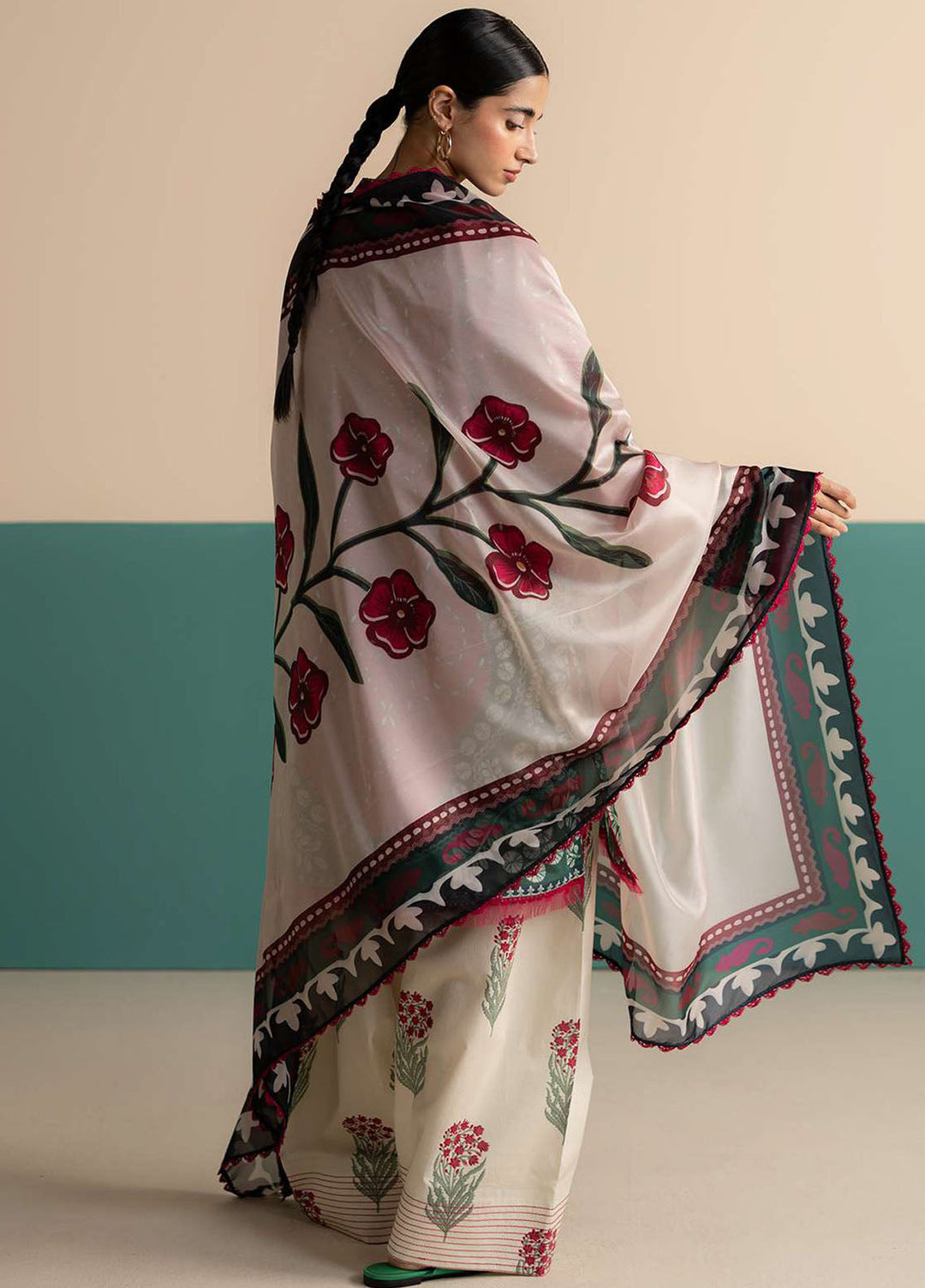 Coco Prints by Zara Shahjahan Printed Lawn Suits Unstitched 3 Piece CZS25PS D-02 B Nelea - Summer Collection