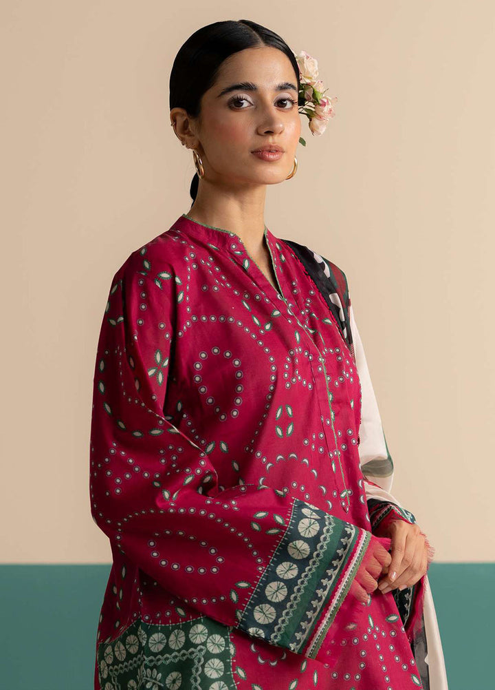 Coco Prints by Zara Shahjahan Printed Lawn Suits Unstitched 3 Piece CZS25PS D-02 B Nelea - Summer Collection