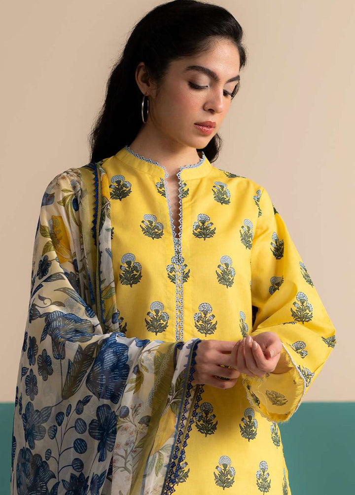 Coco Prints by Zara Shahjahan Printed Lawn Suits Unstitched 3 Piece CZS25PS D-04 A Zofi - Summer Collection