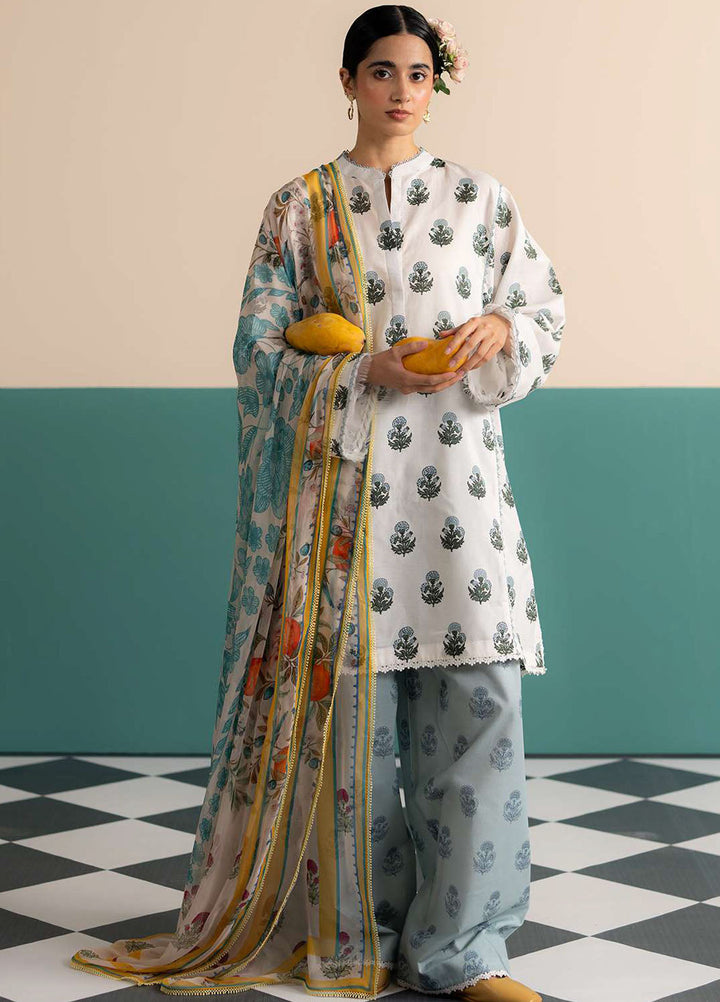 Coco Prints by Zara Shahjahan Printed Lawn Suits Unstitched 3 Piece CZS25PS D-04 B Zofi - Summer Collection