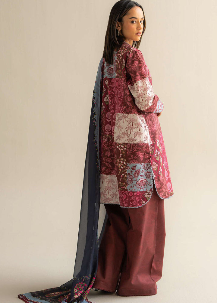 Coco Prints by Zara Shahjahan Printed Lawn Suits Unstitched 3 Piece CZS25PS D-05 A Mevi - Summer Collection