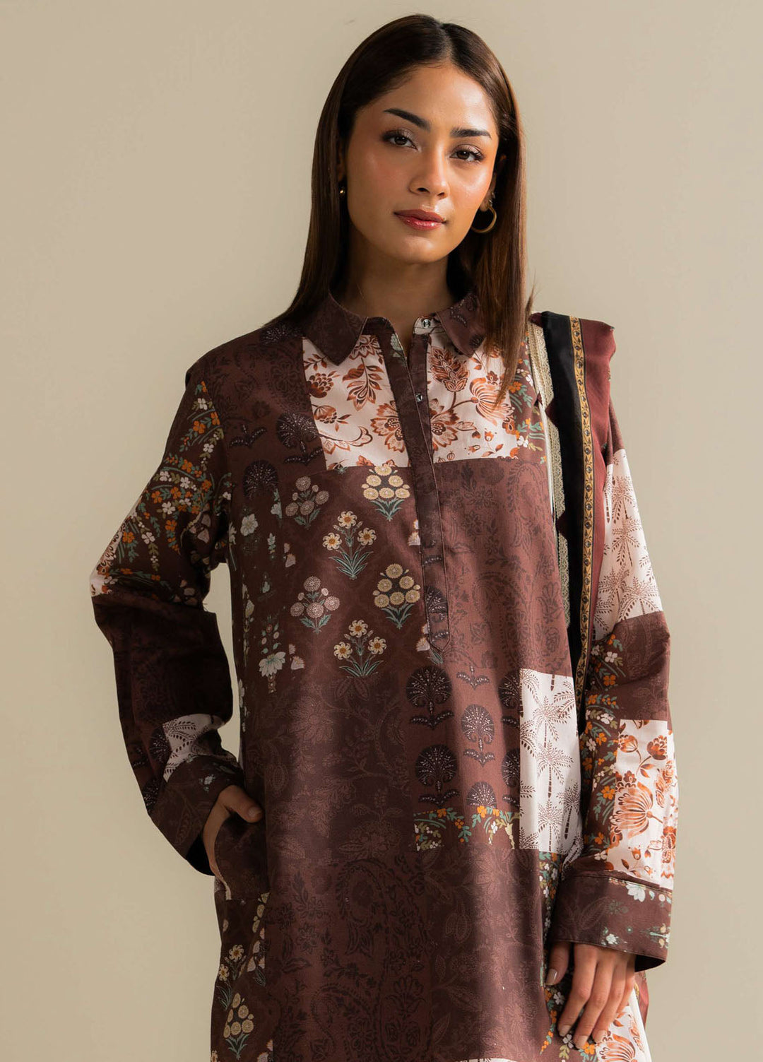 Coco Prints by Zara Shahjahan Printed Lawn Suits Unstitched 3 Piece CZS25PS D-05 B Mevi - Summer Collection