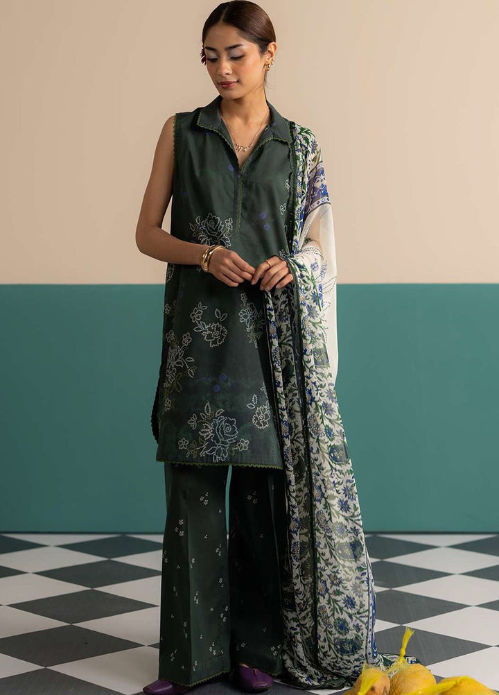 Coco Prints by Zara Shahjahan Printed Lawn Suits Unstitched 3 Piece CZS25PS D-06 A Kina - Summer Collection