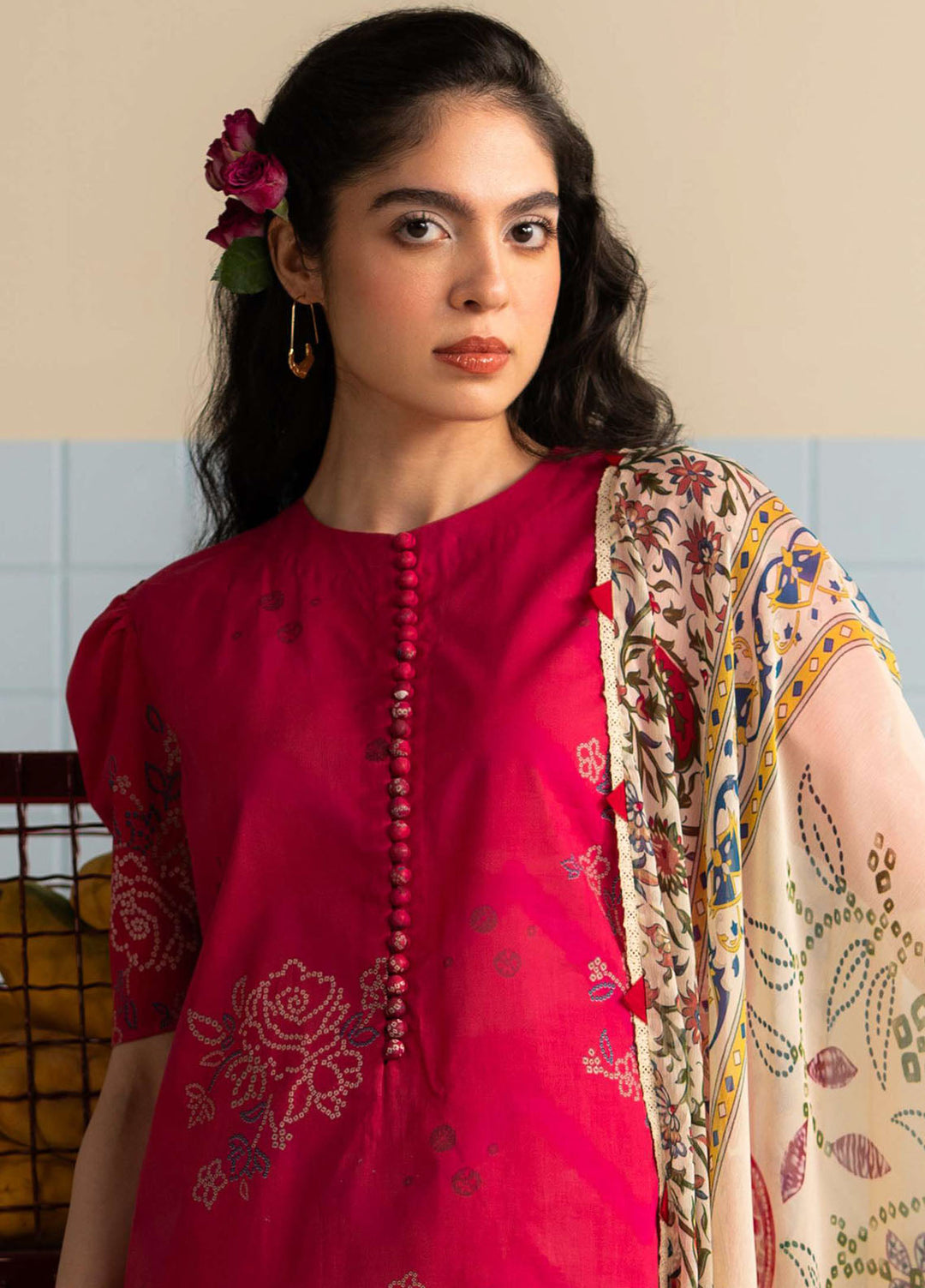 Coco Prints by Zara Shahjahan Printed Lawn Suits Unstitched 3 Piece CZS25PS D-06 B Kina - Summer Collection