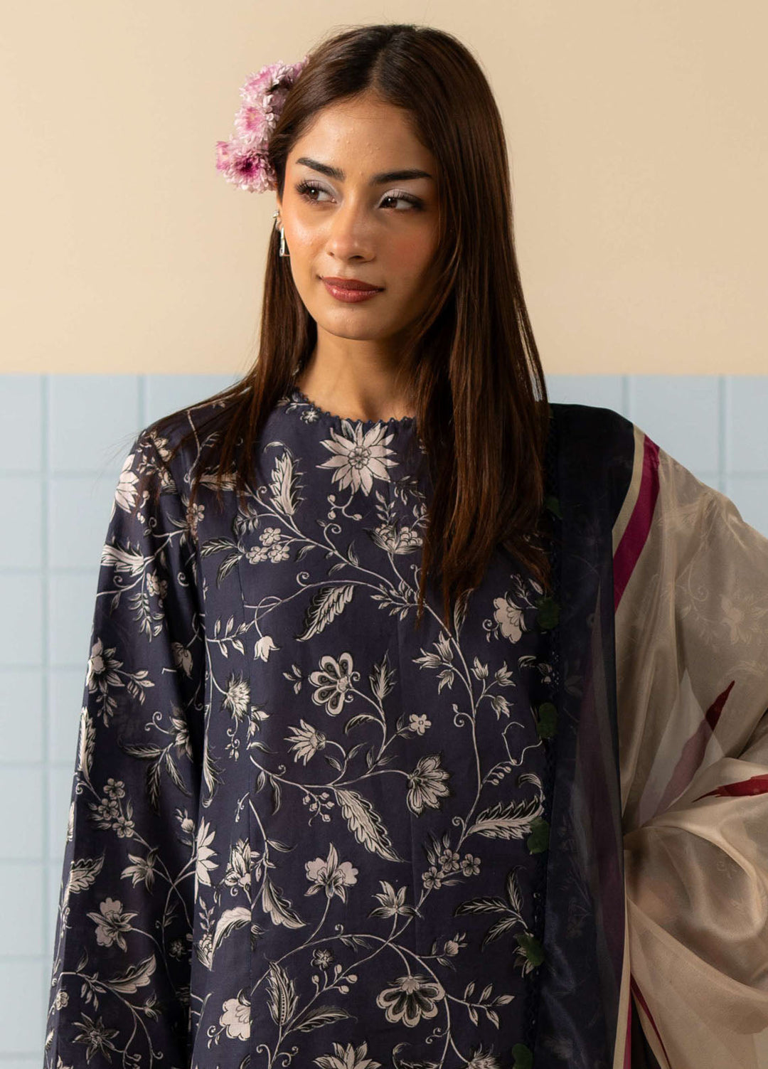 Coco Prints by Zara Shahjahan Printed Lawn Suits Unstitched 3 Piece CZS25PS D-07 B Liore - Summer Collection