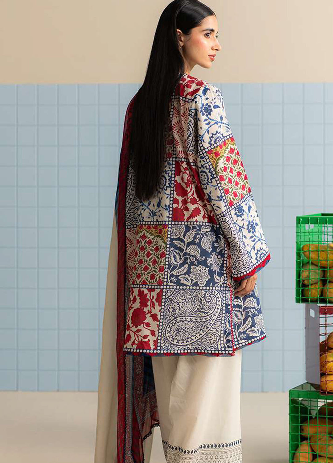 Coco Prints by Zara Shahjahan Printed Lawn Suits Unstitched 3 Piece CZS25PS D-08 A Elra - Summer Collection