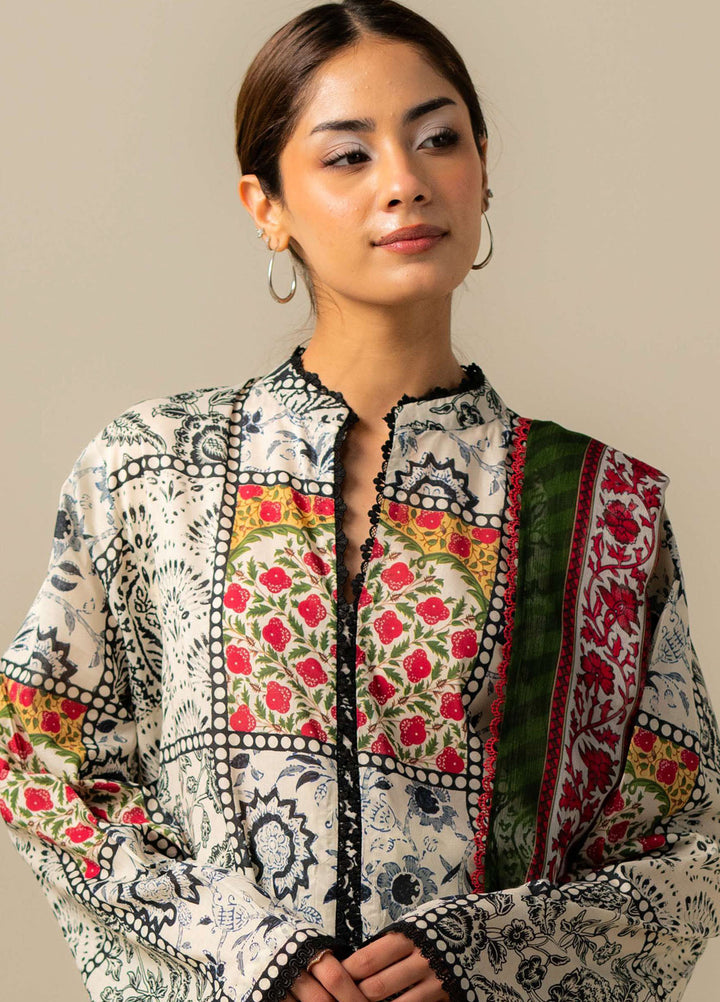 Coco Prints by Zara Shahjahan Printed Lawn Suits Unstitched 3 Piece CZS25PS D-08 B Elra - Summer Collection