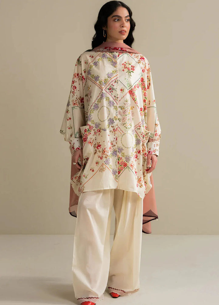 Coco Prints by Zara Shahjahan Printed Lawn Suits Unstitched 3 Piece CZS25PS D-09 A Zarya - Summer Collection