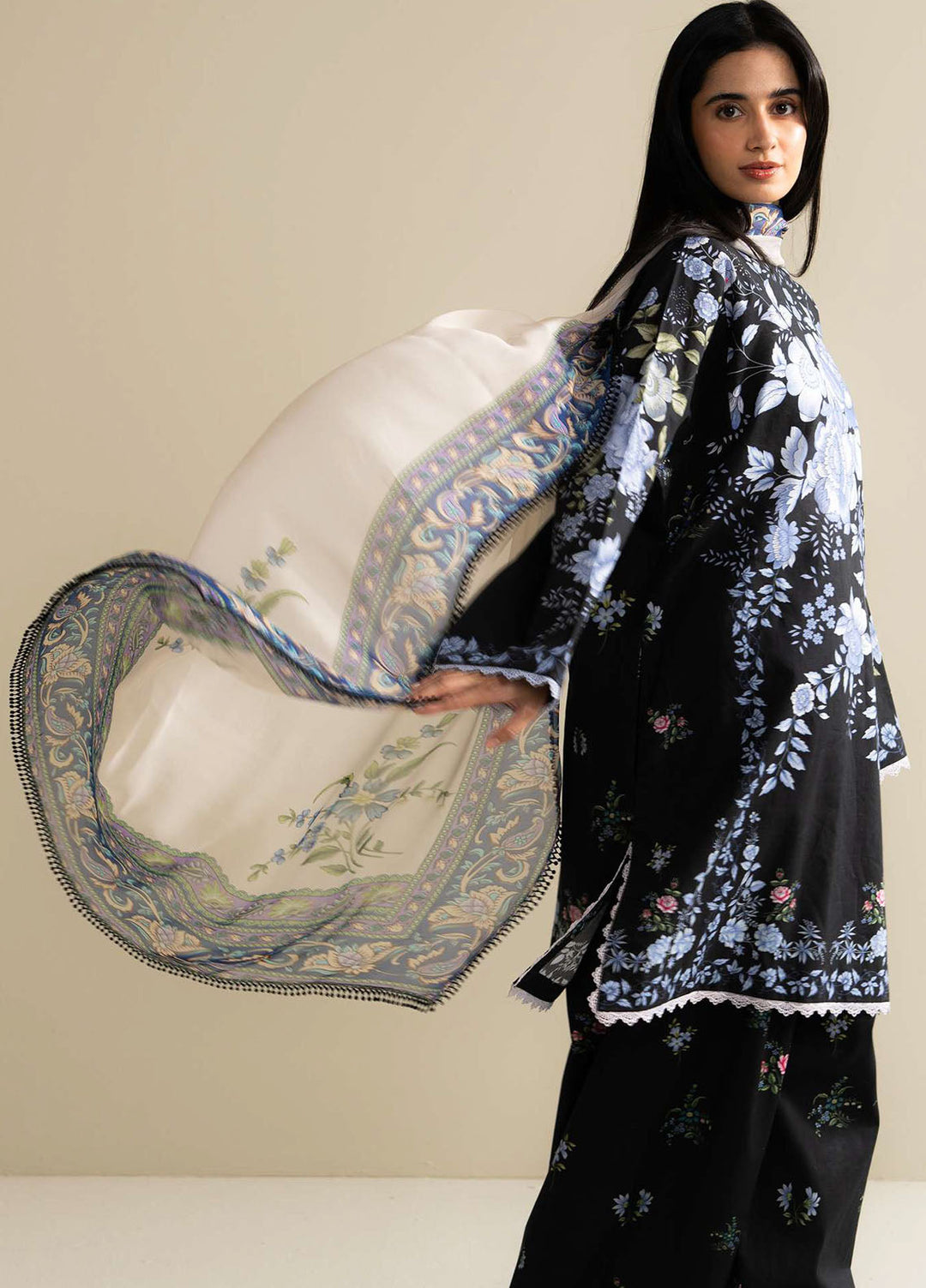 Coco Prints by Zara Shahjahan Printed Lawn Suits Unstitched 3 Piece CZS25PS D-10 B Emin - Summer Collection