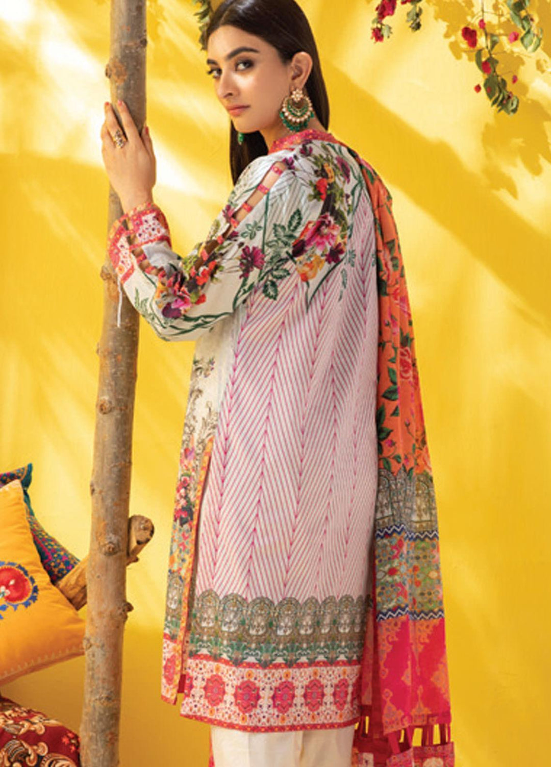 Colors by Al Zohaib Printed Lawn Suits Unstitched 3 Piece AZ21CL D-01 - Summer Collection