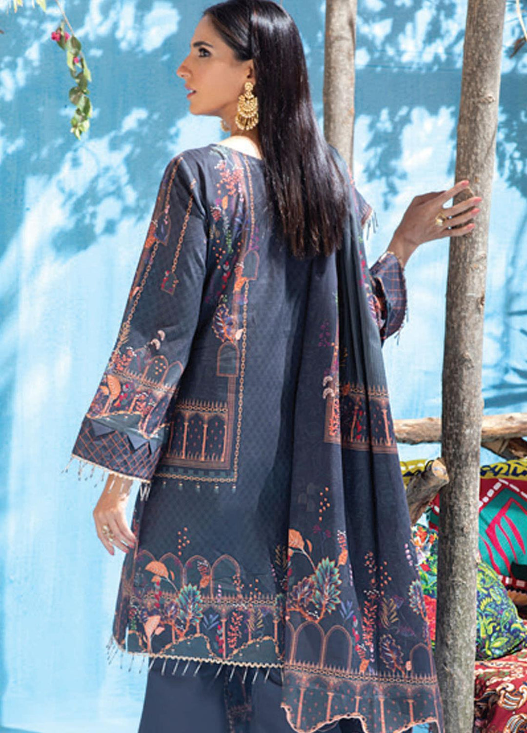 Colors by Al Zohaib Printed Lawn Suits Unstitched 3 Piece AZ21CL D-13 - Summer Collection