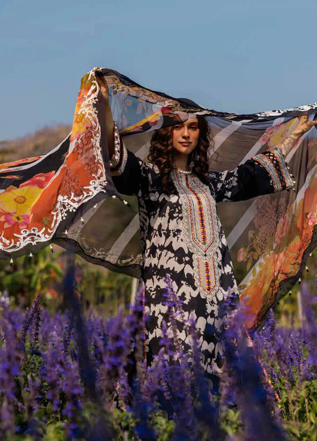 Combination by Charizma Embroidered Lawn Suits Unstitched 3 Piece CRZ25CL CC5-01 - Summer Collection