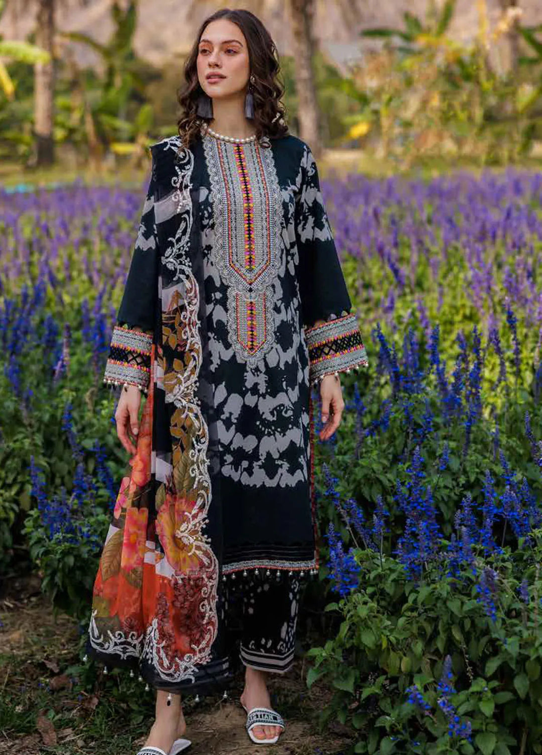 Combination by Charizma Embroidered Lawn Suits Unstitched 3 Piece CRZ25CL CC5-01 - Summer Collection