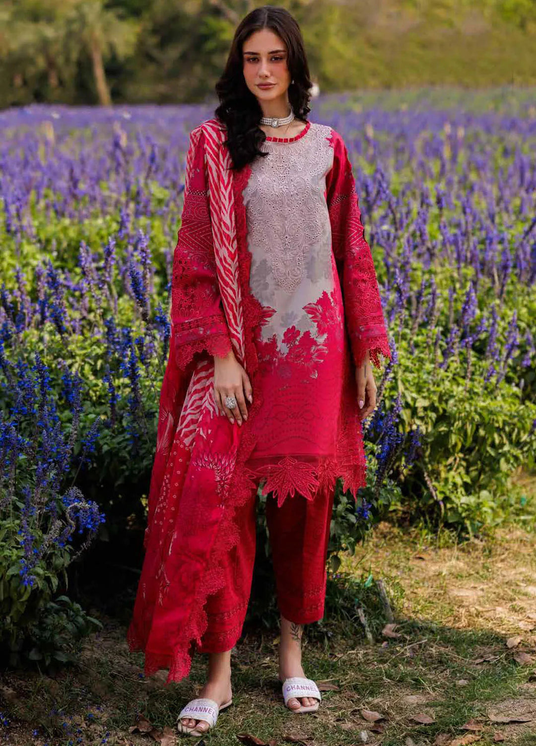 Combination by Charizma Embroidered Lawn Suits Unstitched 3 Piece CRZ25CL CC5-02 - Summer Collection