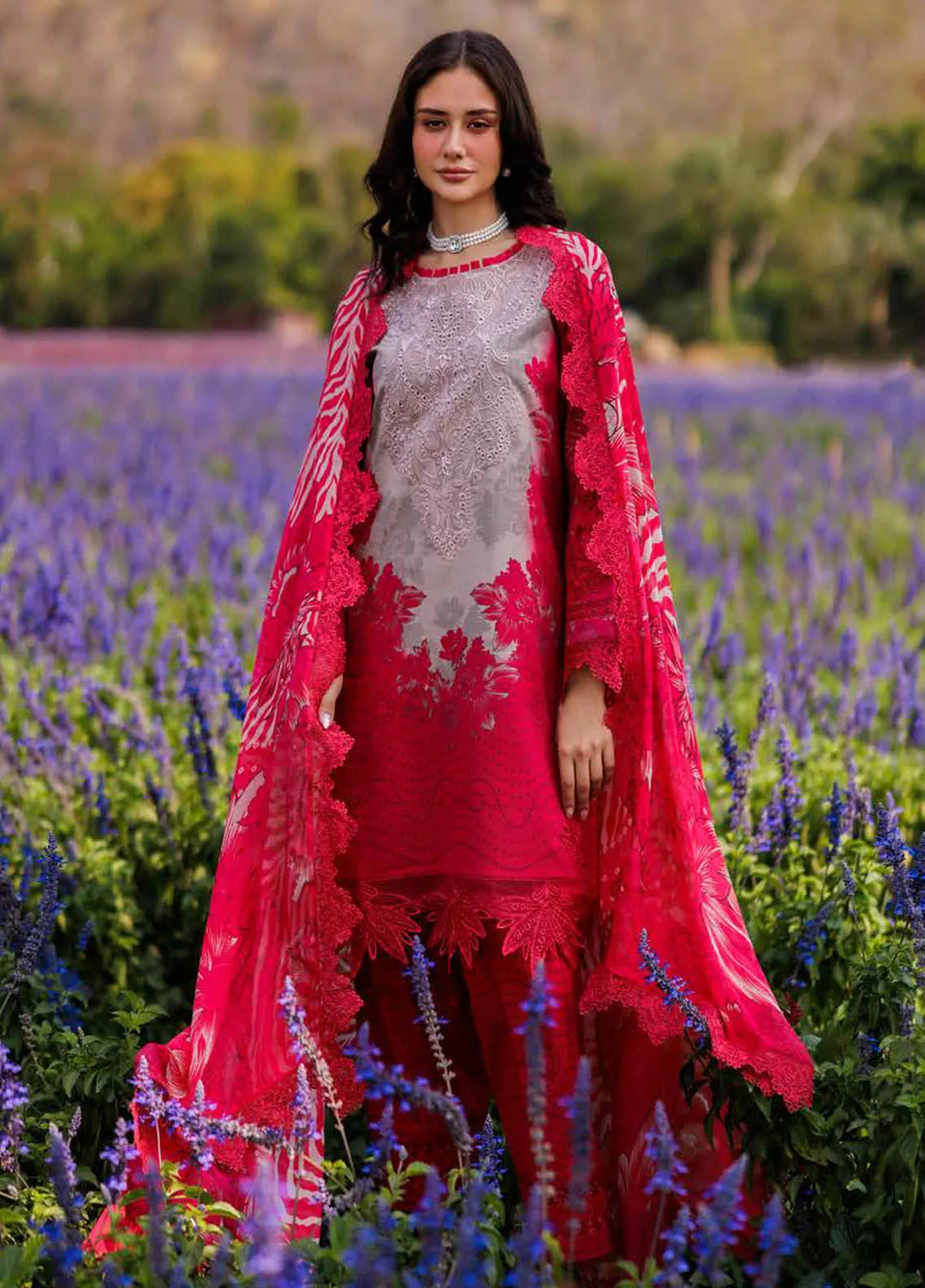 Combination by Charizma Embroidered Lawn Suits Unstitched 3 Piece CRZ25CL CC5-02 - Summer Collection