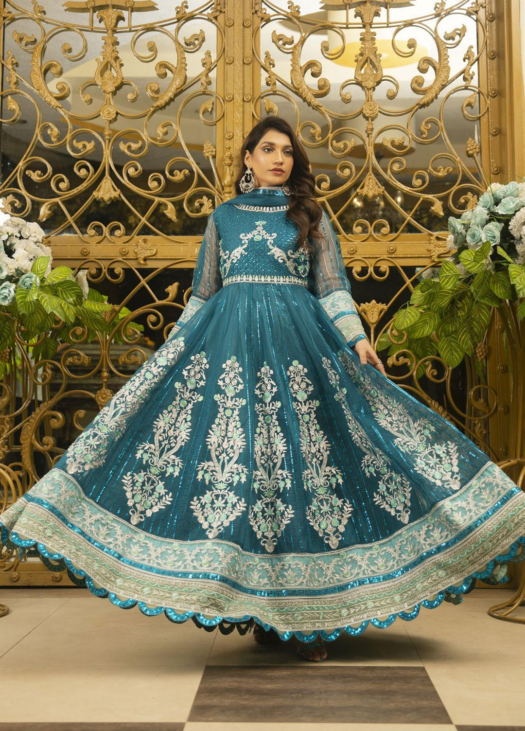 Combinations Luxury Pret  Organza 2 Piece Dress CBN22LP Moon Light CWC - 221033