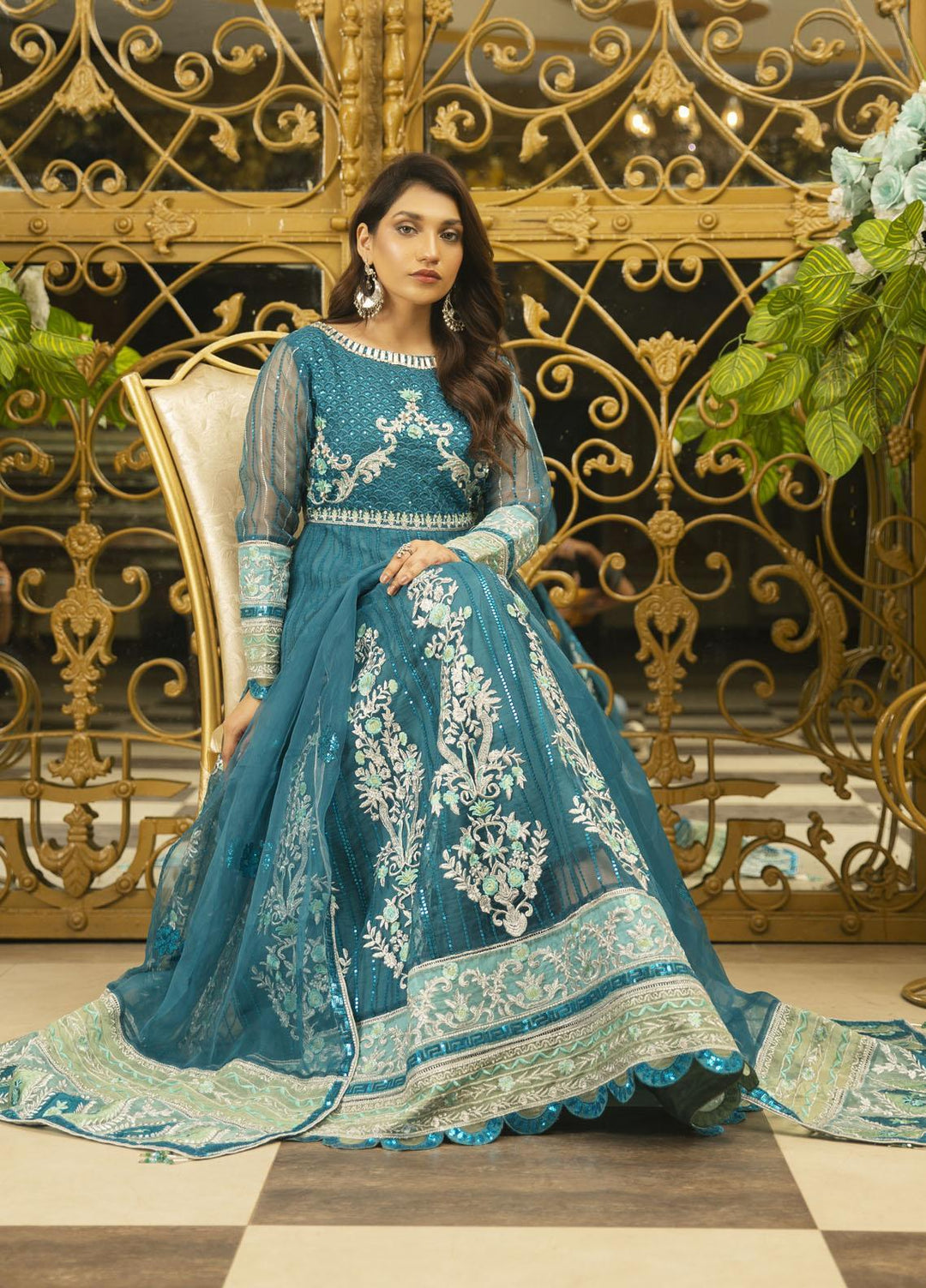 Combinations Luxury Pret  Organza 2 Piece Dress CBN22LP Moon Light CWC - 221033