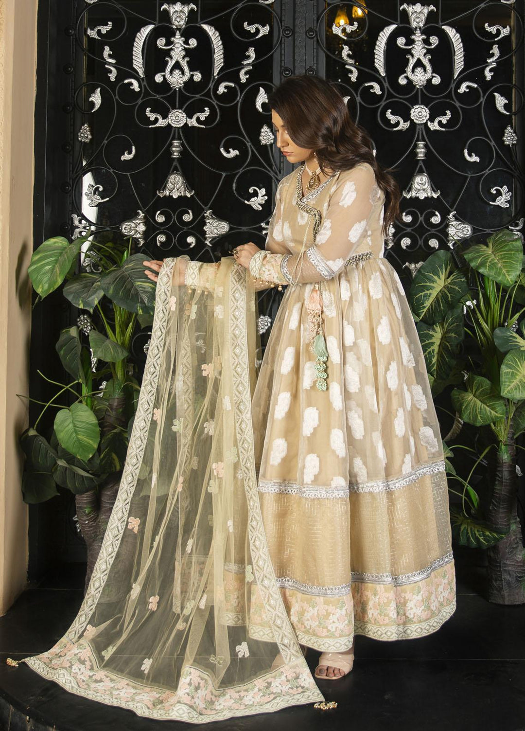 Combinations Luxury Pret  Organza 2 Piece Dress CBN22LP Milky Way CWC - 221035