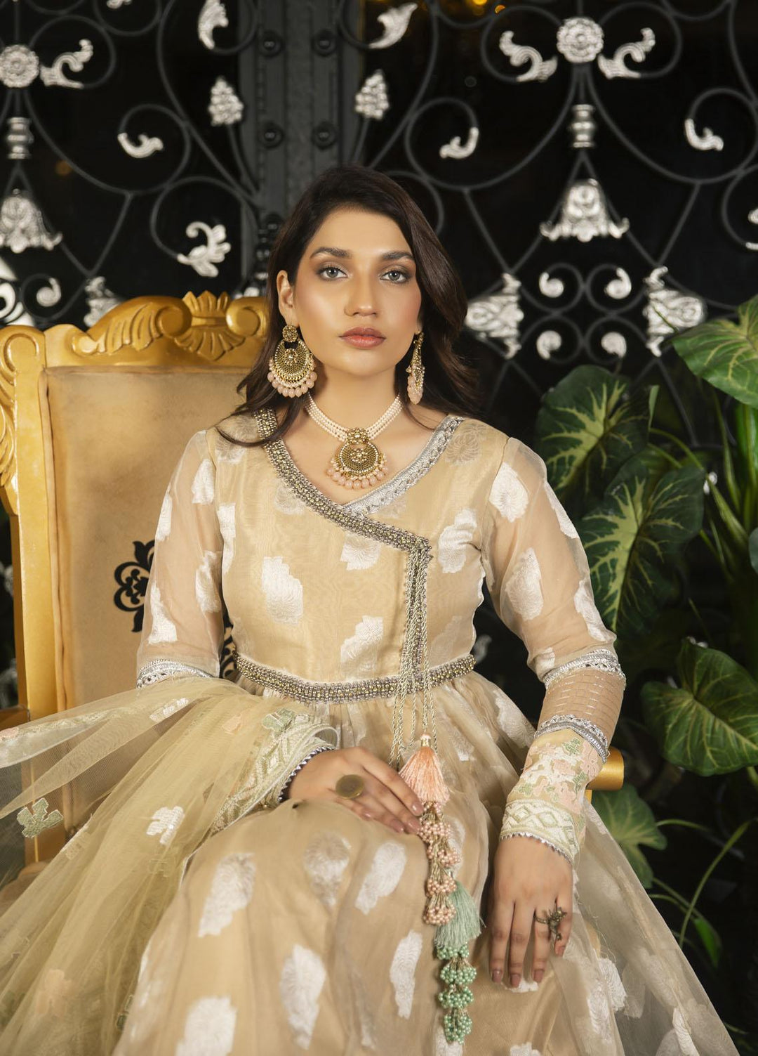 Combinations Luxury Pret  Organza 2 Piece Dress CBN22LP Milky Way CWC - 221035