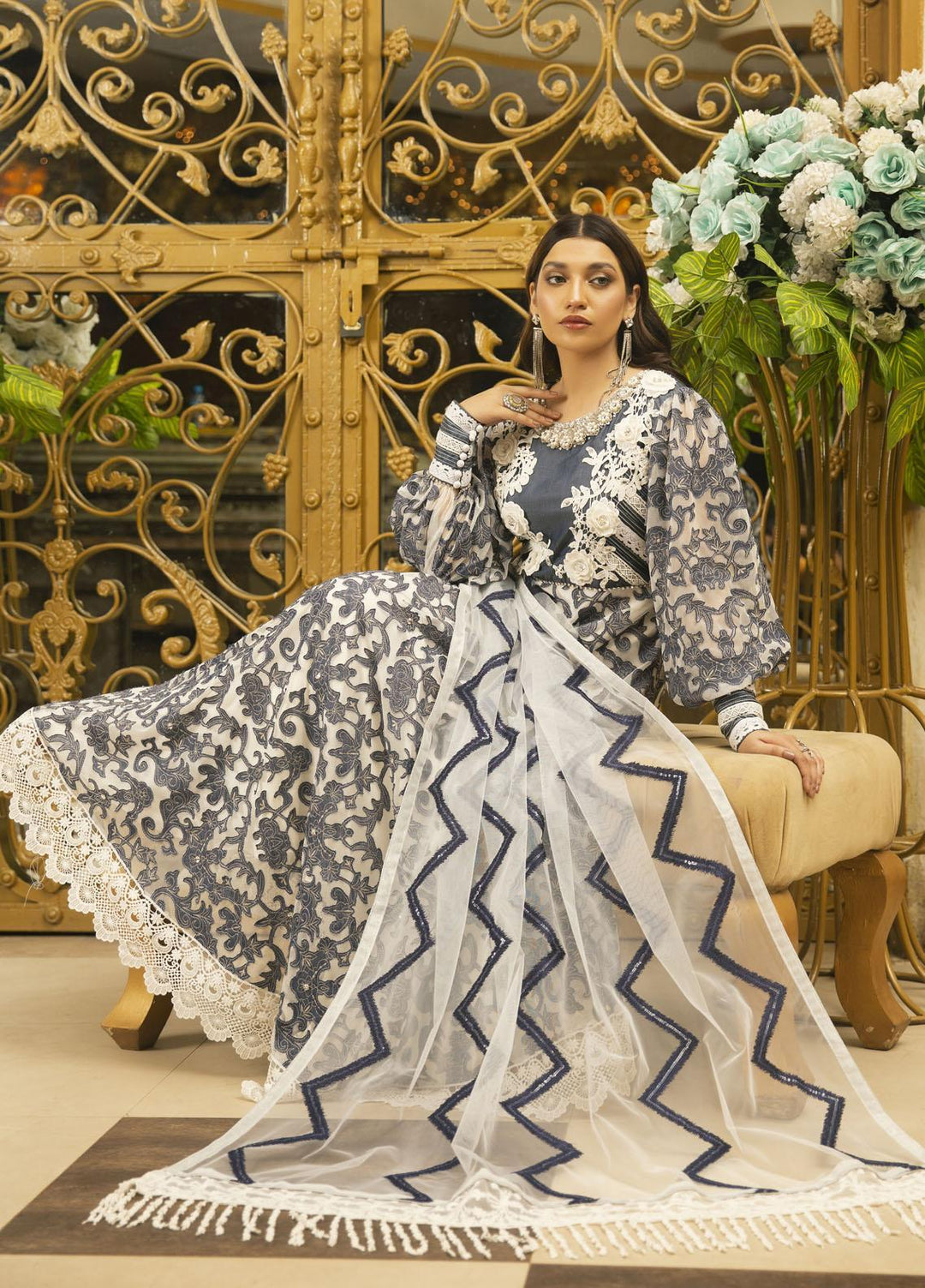 Combinations Luxury Pret  Net 2 Piece Dress CBN22LP Milano Glamour CWC - 221036