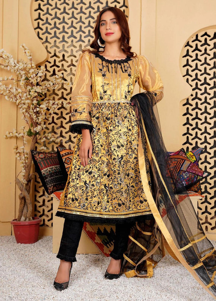 Combinations Pret Embroidered Net 2 Piece Saffron
