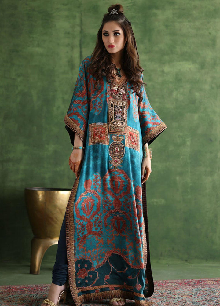 Shamaeel Ansari Pret Embroidered Charmeuse Silk Kaftan CE-10