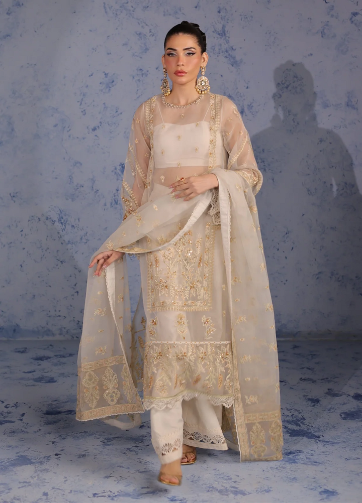 Amoris by Imran Ramzan Embroidered Organza 3 Piece Suit Couronne de Perles - Wedding Collection