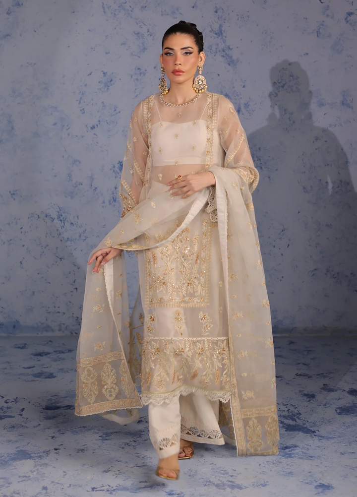 Amoris by Imran Ramzan Embroidered Organza 3 Piece Suit Couronne de Perles - Wedding Collection