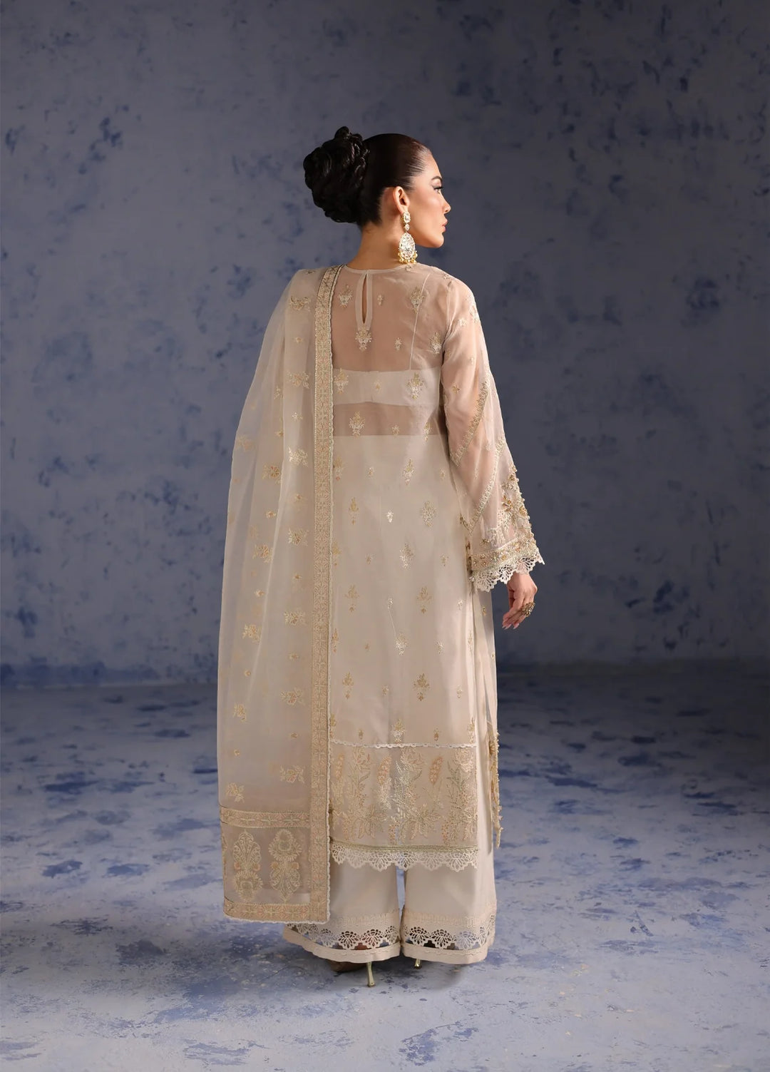 Amoris by Imran Ramzan Embroidered Organza 3 Piece Suit Couronne de Perles - Wedding Collection