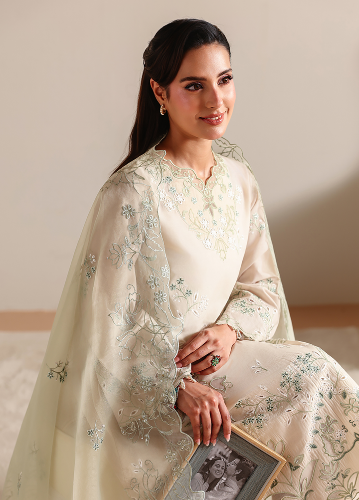 Cross Stitch Unstitched Embroidered Lawn 3 Piece Suit CS26ULE Pearl Sage - Eid Collection