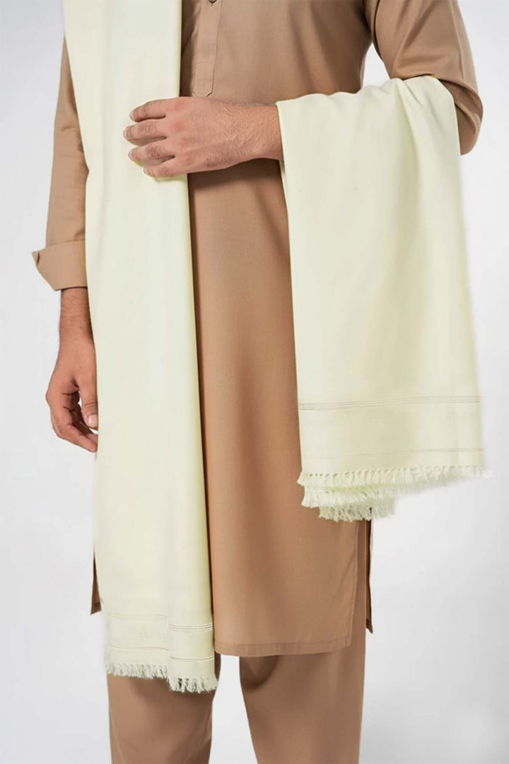 Divinely Crafted Solids Mens Shawls 1 Piece Wool Off-White AR-000529 - Winter Collection