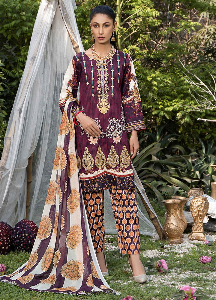 Creaze Embroidered Lawn Suit Unstitched 3 Piece CRE22S MSV-22025 Flower Stalk - Luxury Collection