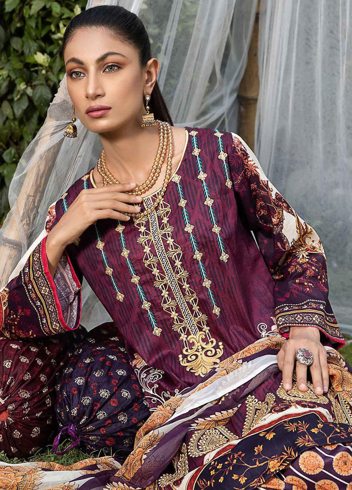 Creaze Embroidered Lawn Suit Unstitched 3 Piece CRE22S MSV-22025 Flower Stalk - Luxury Collection