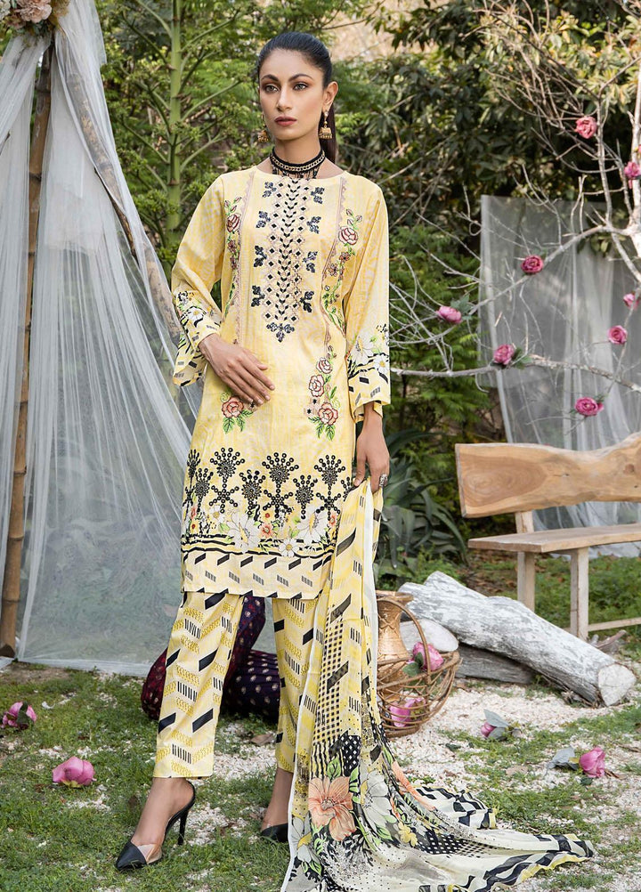 Creaze Embroidered Lawn Suit Unstitched 3 Piece CRE22S MSV-22028 Sunflower - Luxury Collection