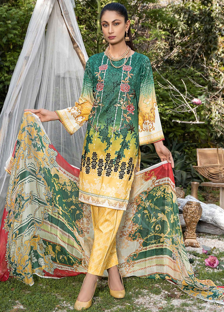 Creaze Embroidered Lawn Suit Unstitched 3 Piece CRE22S MSV-22031 Basil Boat - Luxury Collection