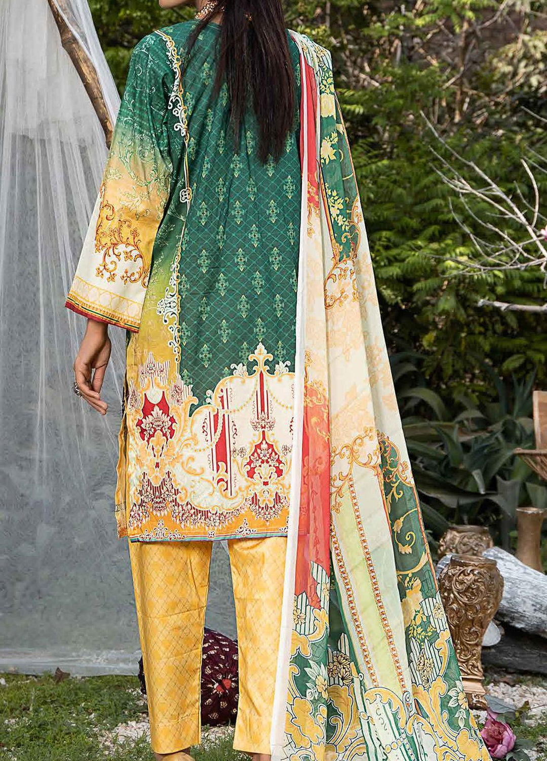 Creaze Embroidered Lawn Suit Unstitched 3 Piece CRE22S MSV-22031 Basil Boat - Luxury Collection